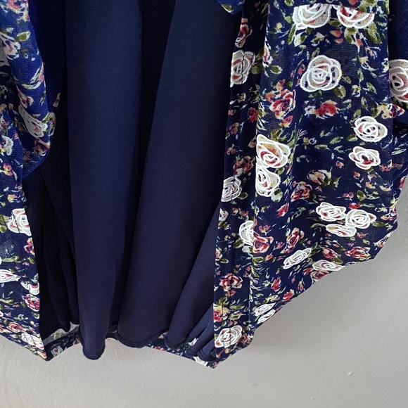 Navy Floral Midi Dress - Picture 5 of 10